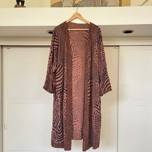 Animal Print Kimono Cardigan